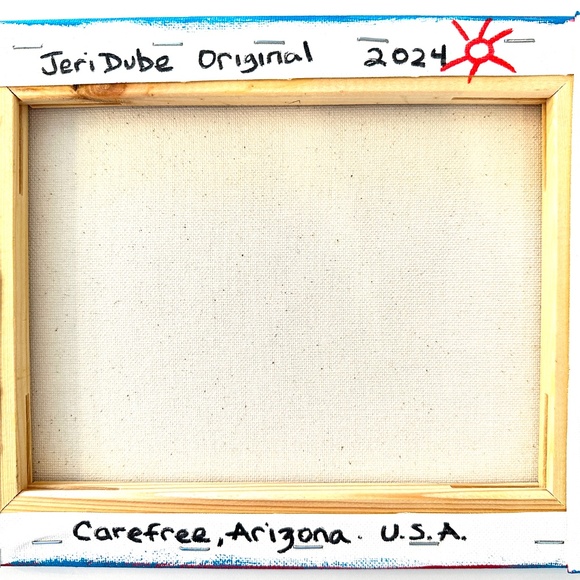 Original Painting Flowers Blue Vase 8"x10" Canvas Collectible One-of-a-Kind - Picture 6 of 7